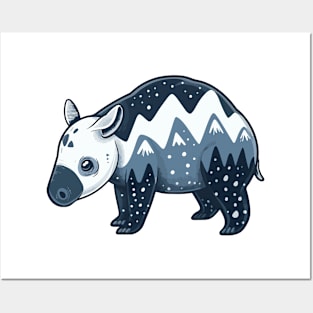 Cute Mountain Tapir Illustration - Adorable Animal Art Posters and Art